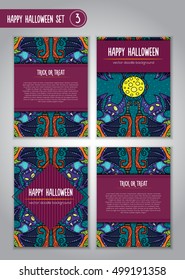 Hand drawn tribal bat in the forest for Happy Halloween card. Vector illustration with oriental ornaments. Doodle art wild nature.