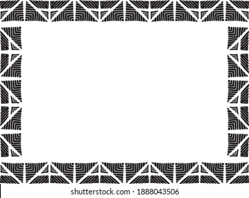 Hand drawn tribal block border vector