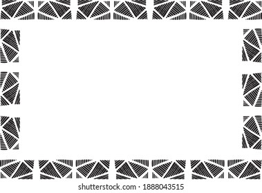 Hand drawn tribal block border vector