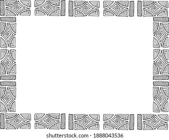 Hand drawn tribal block border vector