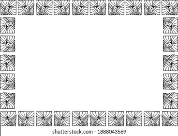 Hand drawn tribal block border vector