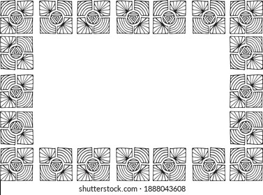 Hand drawn tribal block border vector