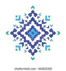 hand drawn tribal design element over white background