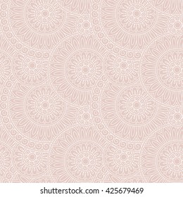 Hand drawn tribal ethnic pattern. Doodle background with doodles, flowers and mandalas.