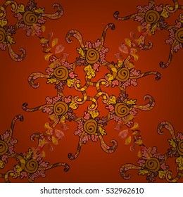 Hand drawn tribal ethnic pattern. Doodle background with doodles, flowers and mandalas.