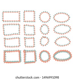 Hand drawn tribal frames. Vintage border, decoration ethnic art element, illustration