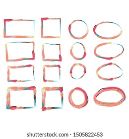 Hand drawn tribal frames. Vintage border, decoration ethnic art element, illustration