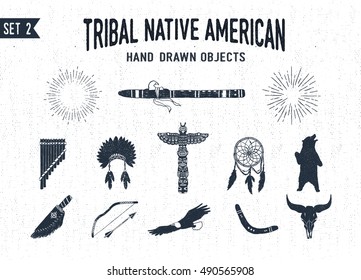 Hand drawn tribal icons