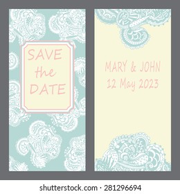hand drawn tribal pattern card invitation save the date wedding