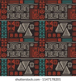Hand drawn tribal pattern with creative egypt symbol natural drawing style for textile and fashion