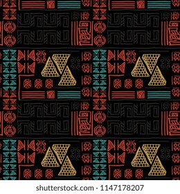 Hand drawn tribal pattern with creative egypt symbol natural drawing style for textile and fashion