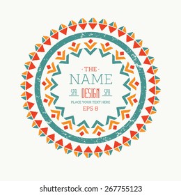 Hand drawn tribal round composition. Vector illustration