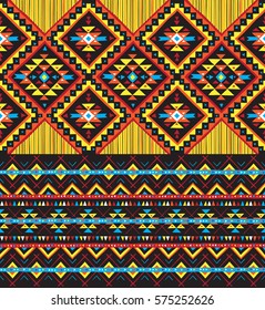 Hand drawn tribal seamless colorful geometric pattern. Ethnic vector texture.Traditional ornament.