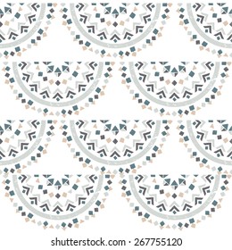 Hand drawn tribal seamless pattern. Vector illustration