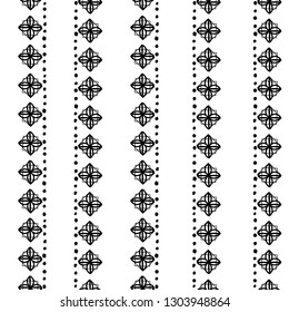 Hand drawn tribal seamless surface design. Vector textile fabric