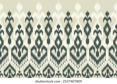 Hand drawn tribal style fabric pattern. Ethnic Ikat oriental seamless pattern. Edge decoration. for carpet, clothing, batik, motif.