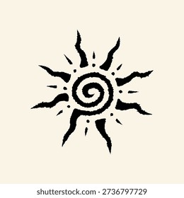 Símbolo sol tribal dibujado