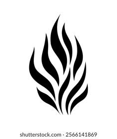 Hand drawn tribal tattoo vector illustration. Black wavy bold shapes on white background
