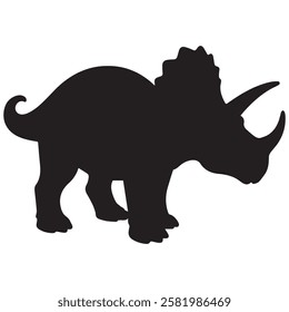 Hand drawn triceratops animal silhouette