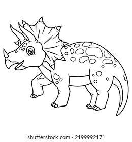 hand drawn of Triceratops line art