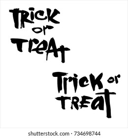 Hand drawn Trick or Treat. Vintage Halloween font