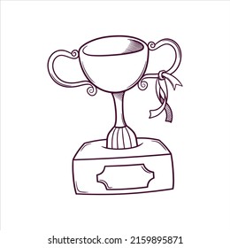 ilustración del doodle de trofeo dibujado a mano