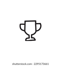 Hand drawn trophy icon vector illustration eps10