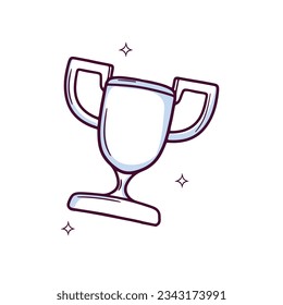 Hand Drawn Trophy icon. winner trophy. Doodle sketch Vector Illustration
