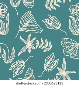 Hand Drawn Tropical Flower Pattern. Flower Motif for Fashion, Wallpaper, Wrapping Paper, Background, Fabric, Textile, Apparel, and Card Design
