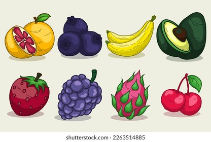 Hand Drawn Tropical Fruit Collection