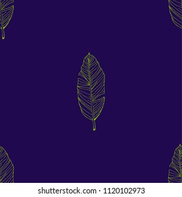 hand drawn Tropical leaf seamless  pattern vector