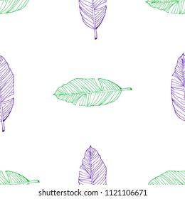 hand drawn Tropical leaf seamless  pattern vector