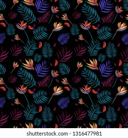 hand drawn Tropical leaf vector
