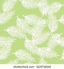 Hand drawn tropical palm leaves. Vector illustration. Seamless pattern.