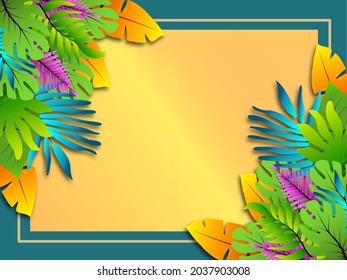 hand drawn tropical summer background