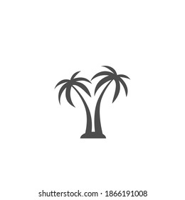 Hand drawn tropical trees. Vector isolated tropic palms for summer design.