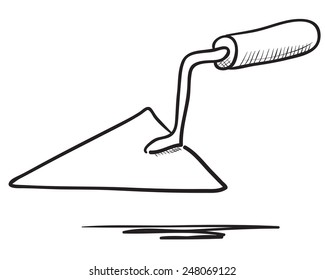 Hand drawn trowel illustration