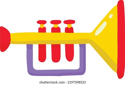 Hand Drawn trumpet illustration isolated on background