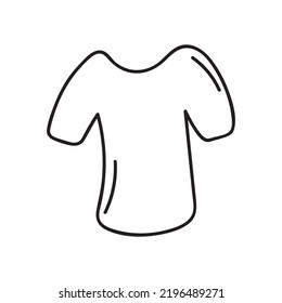 handgezeichnetes T-Shirt, einzeln auf weißem Hintergrund