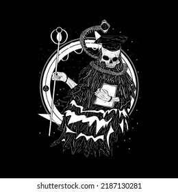 hand drawn tshirt graphics design, doodle illustration for tshirt