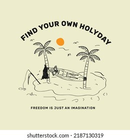 hand drawn tshirt graphics design, doodle illustration for tshirt