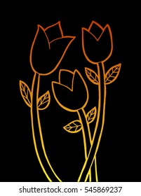 Hand drawn tulips