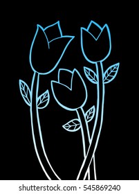 Hand drawn tulips