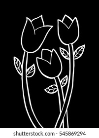 Hand drawn tulips