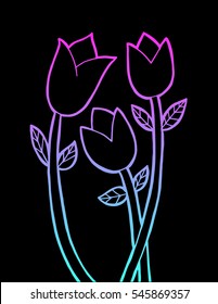 Hand drawn tulips