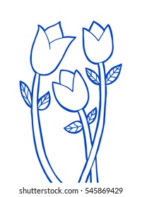 Hand drawn tulips