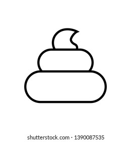 Hand drawn turd vector icon isolated on white backgound.