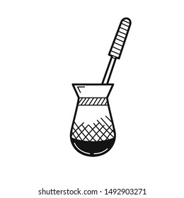 Hand drawn turk coffee isolated on a white. Sketch. Coffee concept. Vector illustration.