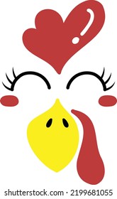 Hand Drawn turkey face illustration isolated on background