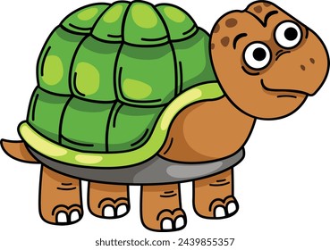 Hand drawn turtle character illustration, vector